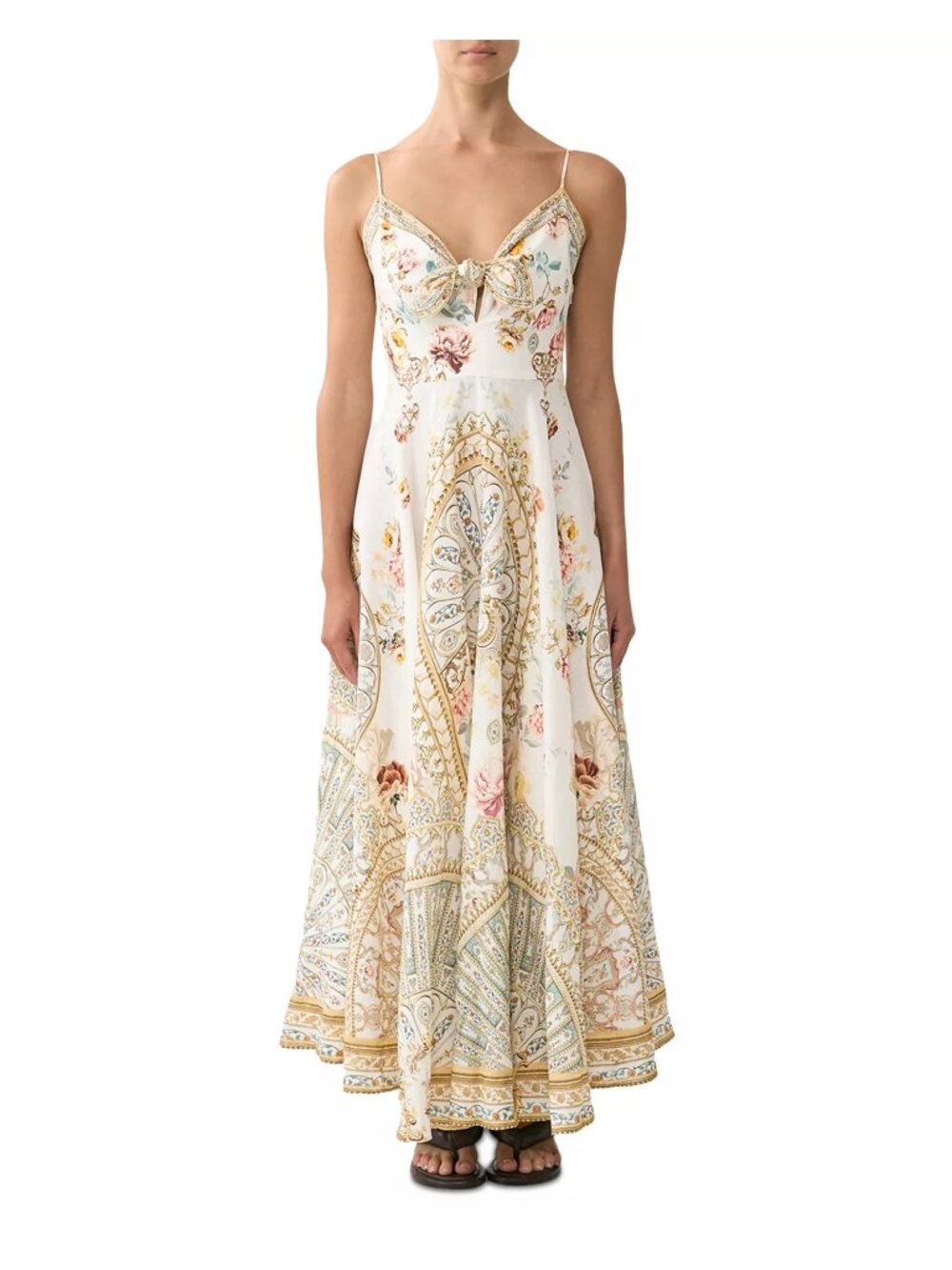 NWT Camilla Tie Front Long Dress Ottoman Dynasty Size Large